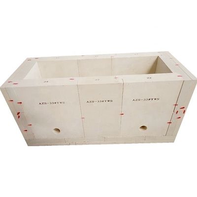 AZS Brick For Converter Fornace di vetro con contenuto di SiC 1,2-1,4% e contenuto di MgO 0,1-0,8%