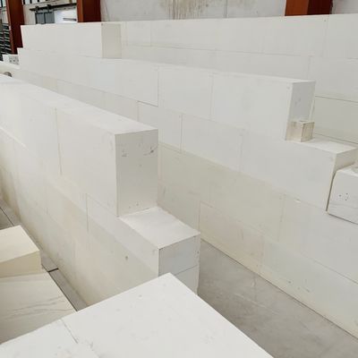 Forno di vetro Blocco di alta alumina con cemento di alumina e mattoni densi di corindone bianco